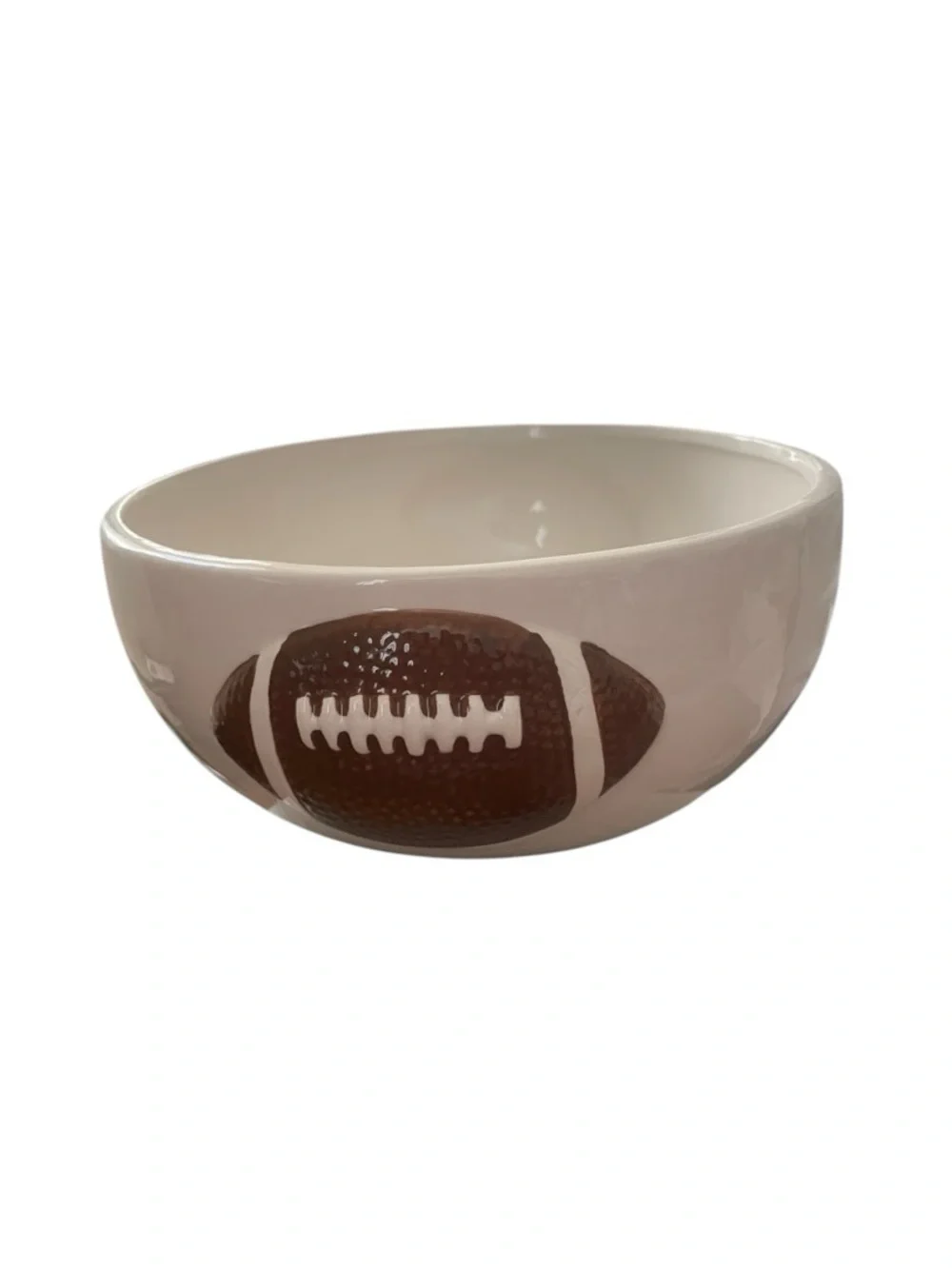 Dwell Studio Ceramic Game Day Football Snack Bowl - 8.5” - New